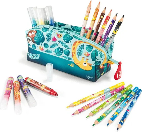 Maped Schlamper-Etui JUNGLE fever befüllt 24-teilig 984732