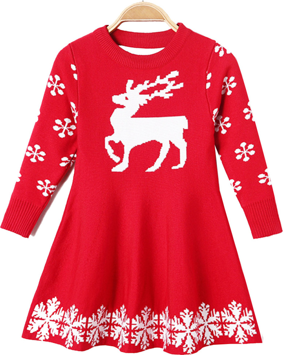Süßes Weihnachtskleid Für Mädchen - Ärmellos Mit Weihnachtsmotiven
