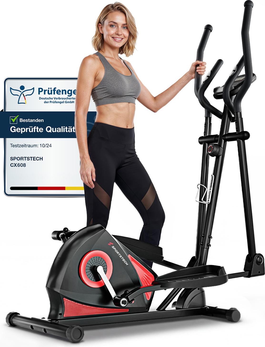 Sportstech Crosstrainer CX608, LCD- Display, App-Steuerung
