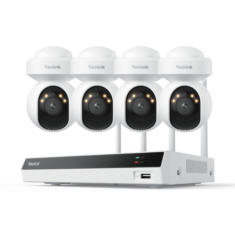 Monitorovací systém Reolink RLK12-800WPT4, 4x 4K 8MP WiFi 6 PT monitorovacia kamera a 16CH 2TB HDD WiFi NVR, automatické sledovanie, inteligentná detekcia, nočné videnie