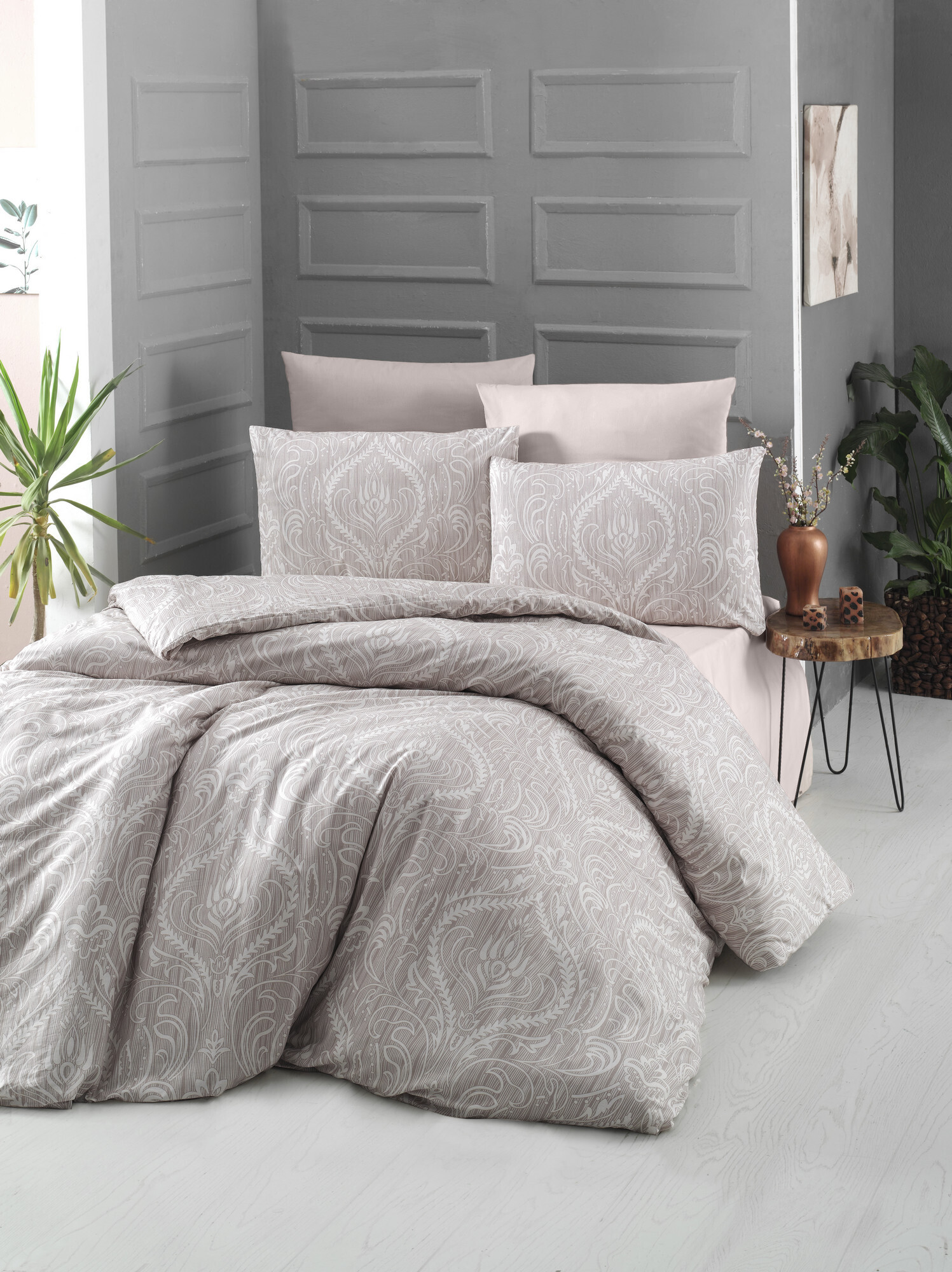 L'Essentiel Linge de Maison, Ornament - Cream, Bettwäsche-Set, Creme, 100 % BAUMWOLLE RANFORCE, 140 x 200 cm 121VCT32671