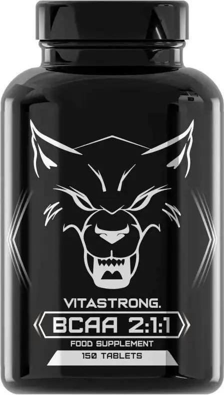 VitaStrong BCAA 2:1:1 Tabletten, Aminosäuren 5000mg mit Vitamin B6, Valin, Essentielle Aminosäuren und Vitamine B6 Post Workout, 150 BCAA Aminosäuren Tabletten