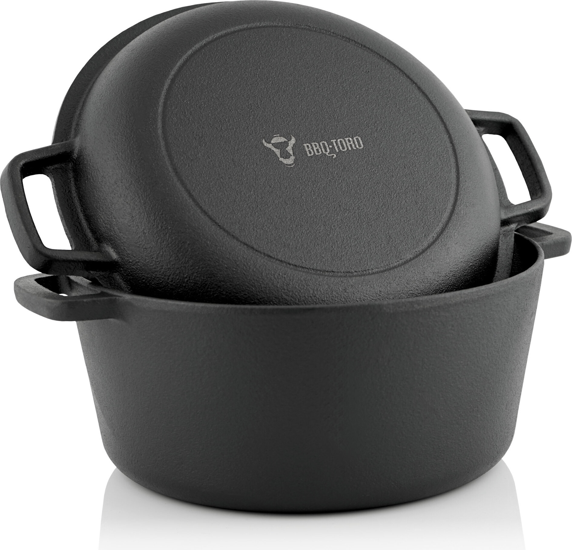 BBQ-Toro Gusseisen Topf 6,8 Liter, Schmortopf zum Kochen