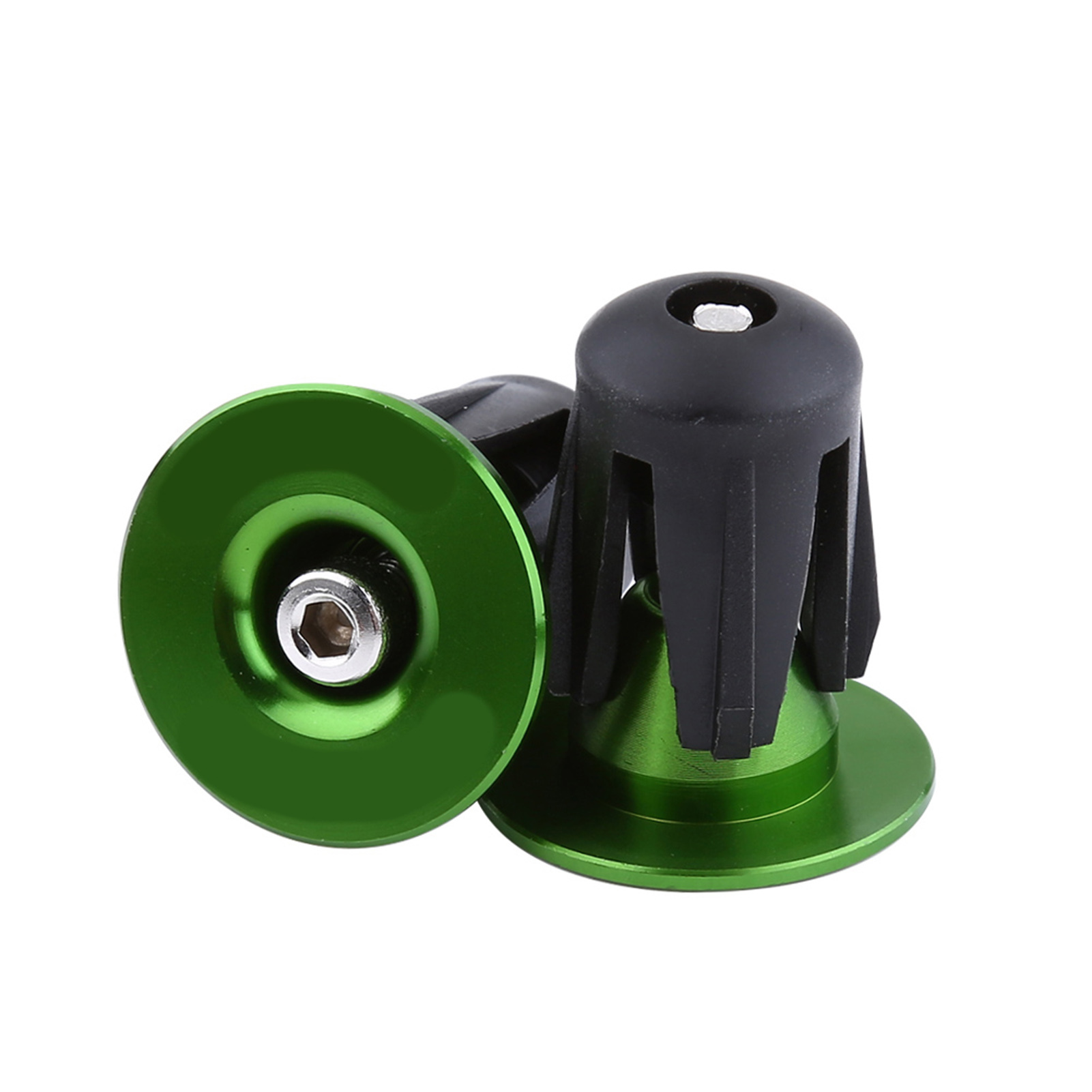 Gistuch 2 Stück Fahrrad Lenkerendstopfen, bunte Aluminium Lenkerenden, Griffendkappen für MTB Rennrad, Grün