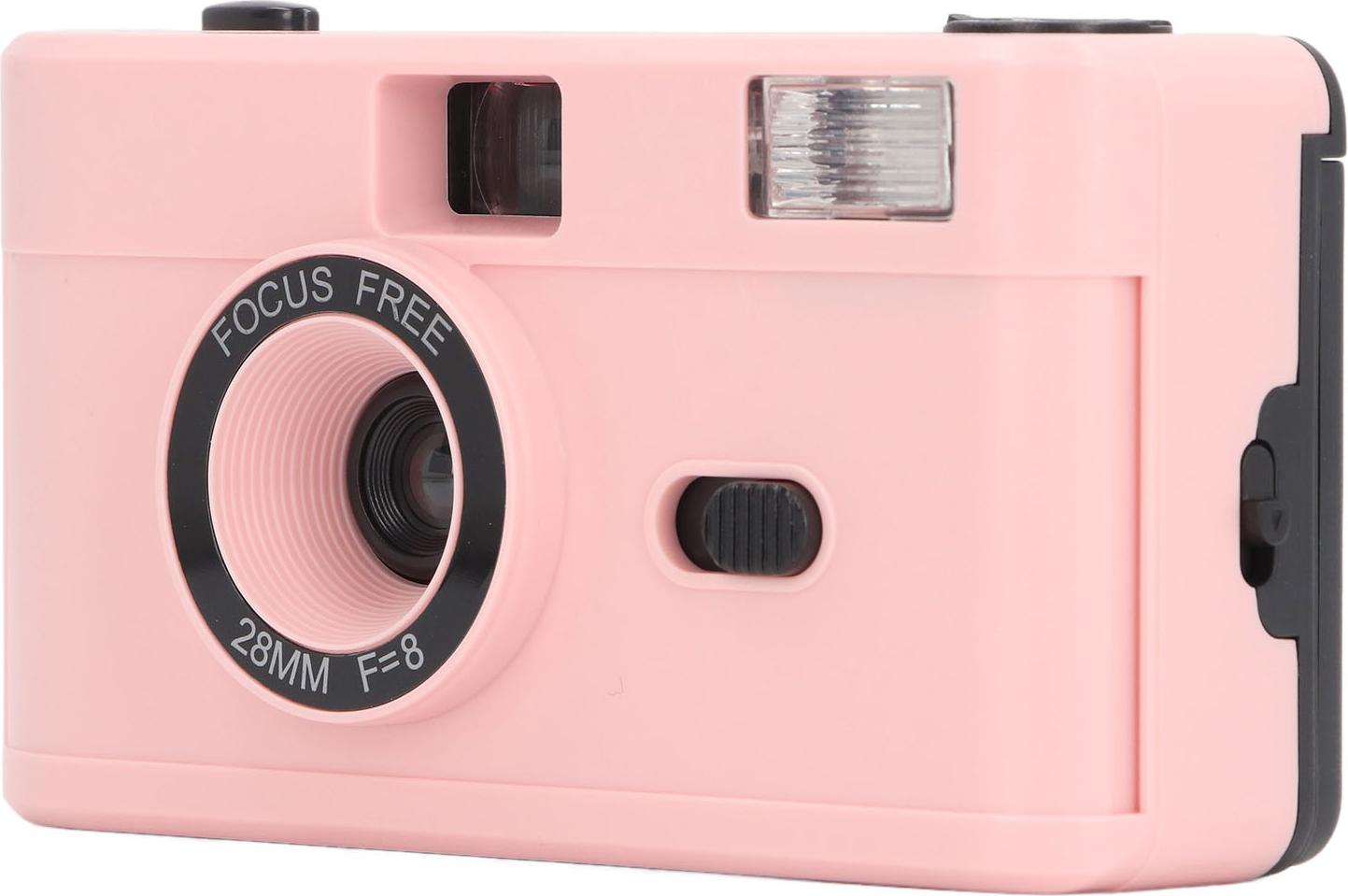Lixada 35-mm-Filmkamera Wiederverwendbare leichte Vintage-Kamera Integrierter Blitz mit 28-mm-Objektiv (F/8) Verschlusszeit 1/120 s Rosa K_2214240042314_260123_86024