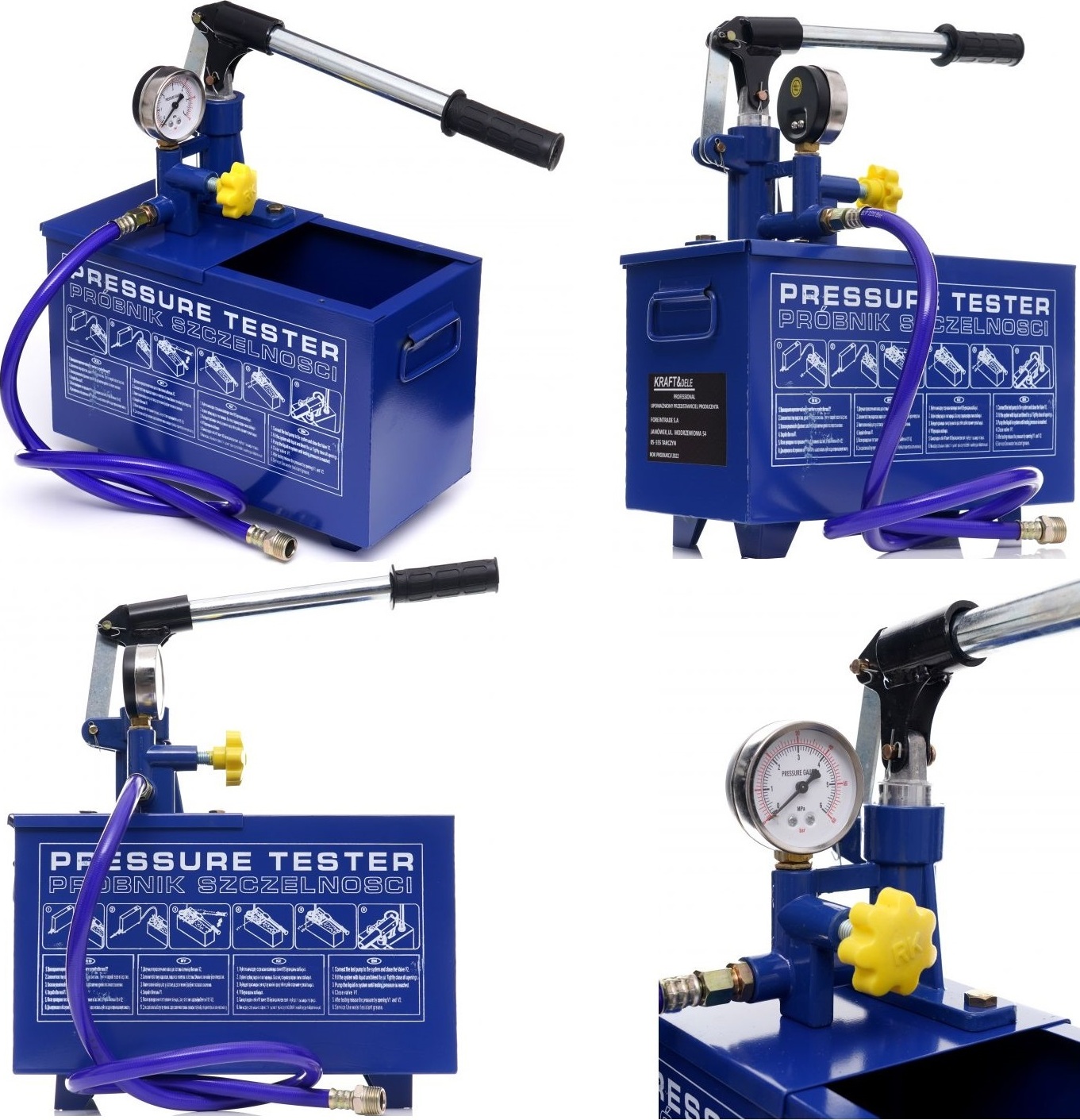 Pompa Prova Pressione Idraulica Manuale 2.5Mpa 25kg In Alluminio - Tester Per Tubazioni Acqua
