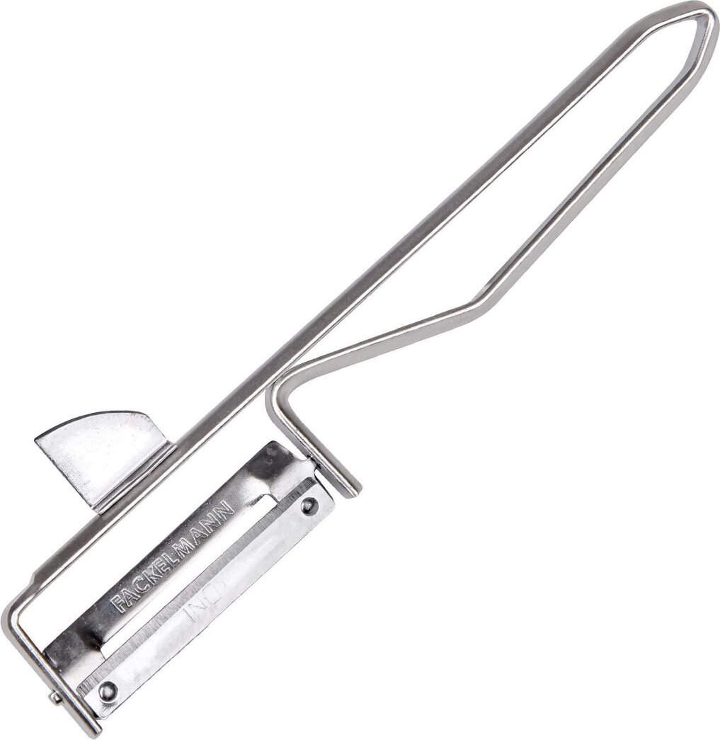 Fackelmann Universalschäler, Spargelschäler aus Edelstahl, Sparschäler für Obst und Gemüse (Farbe: Silber) 41986