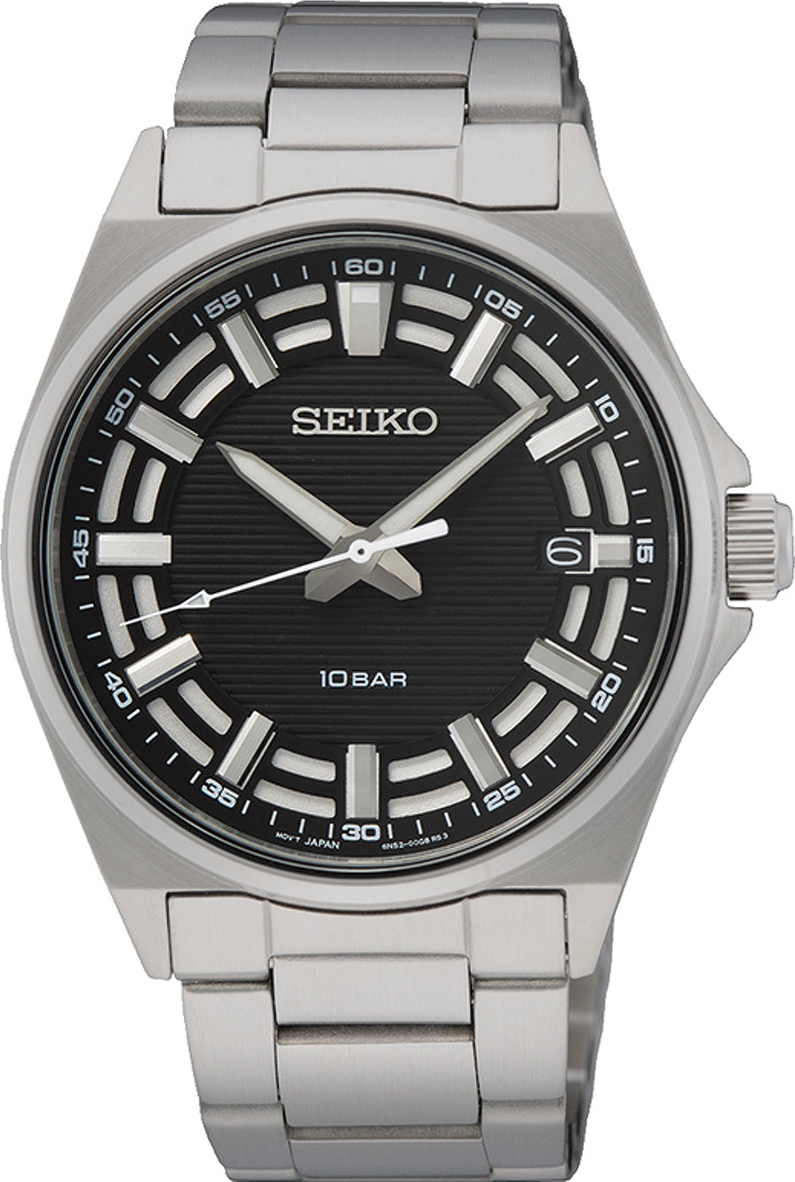 Seiko SUR505P1 Pánske náramkové hodinky Quartz Steel/Black