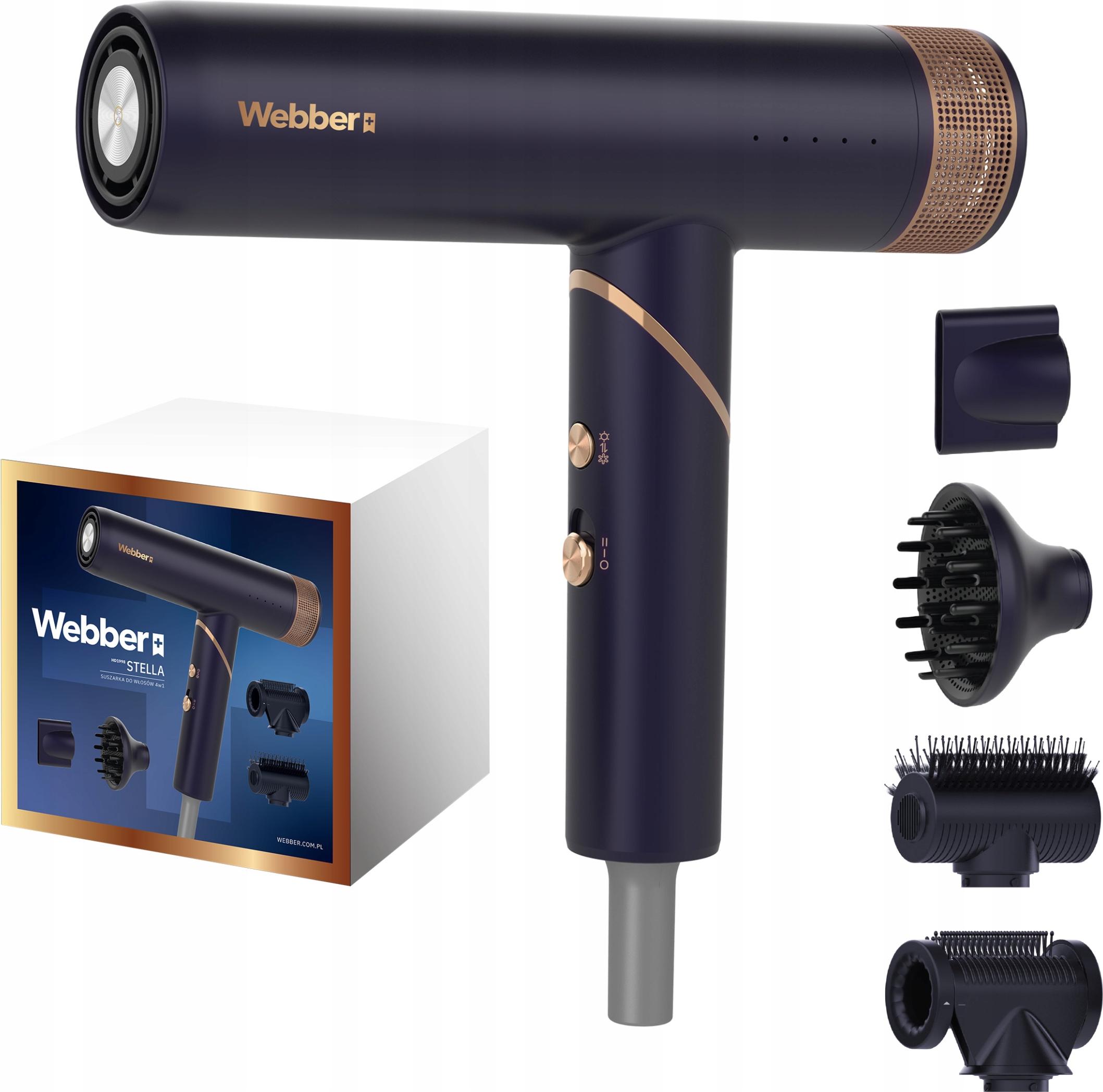 Haartrockner 4-in-1 STELLA WEBBER 2000W mit Ionenfunktion und Regulierung HD-1998F