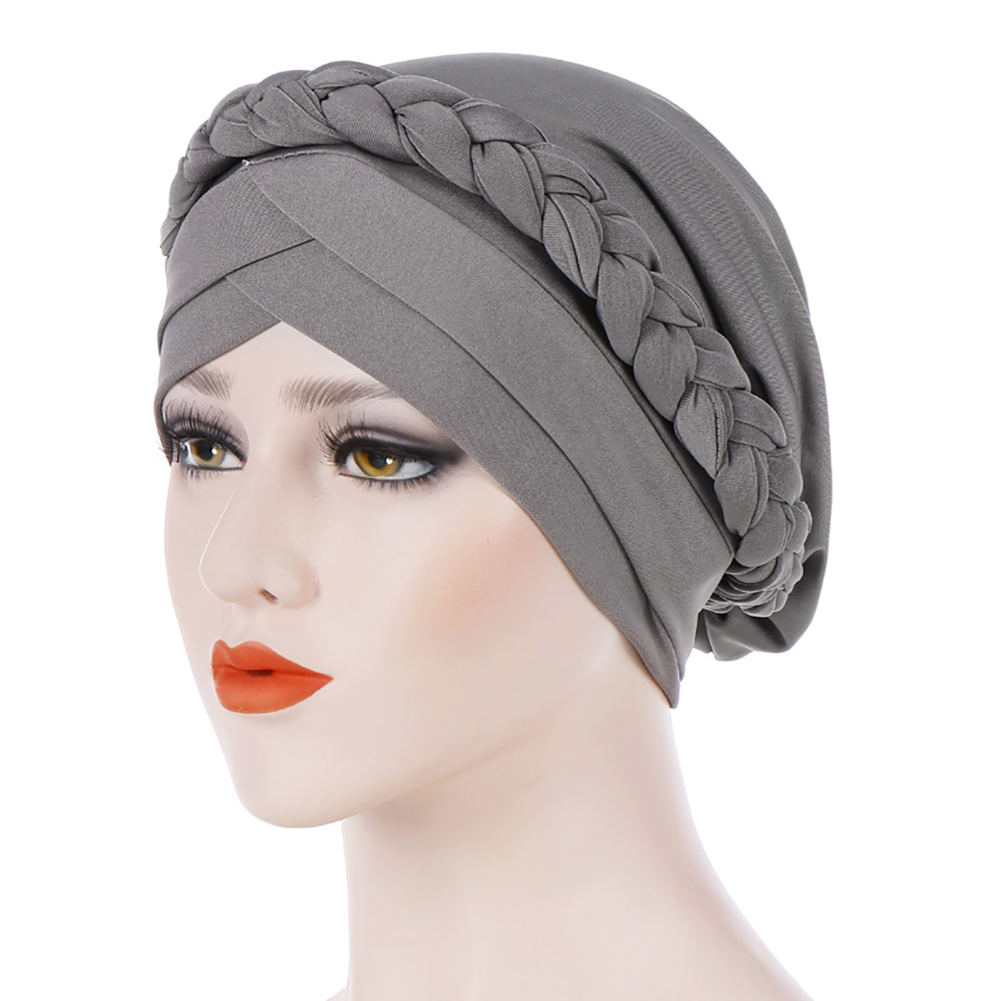 Allence Frauen Elegante Stretch muslimischen Kappen Blume einfarbig Turban Chemo Krebs Mütze Hut Kopfbedeckungen