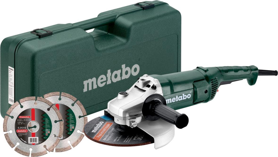 Metabo Winkelschleifer 230 We 2200-230 + 2 Diamantschleifscheiben + Koffer