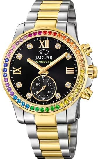 Jaguar Dámske multifunkčné hodinky pripojené nerezová oceľ strieborné zlato UJ982/5