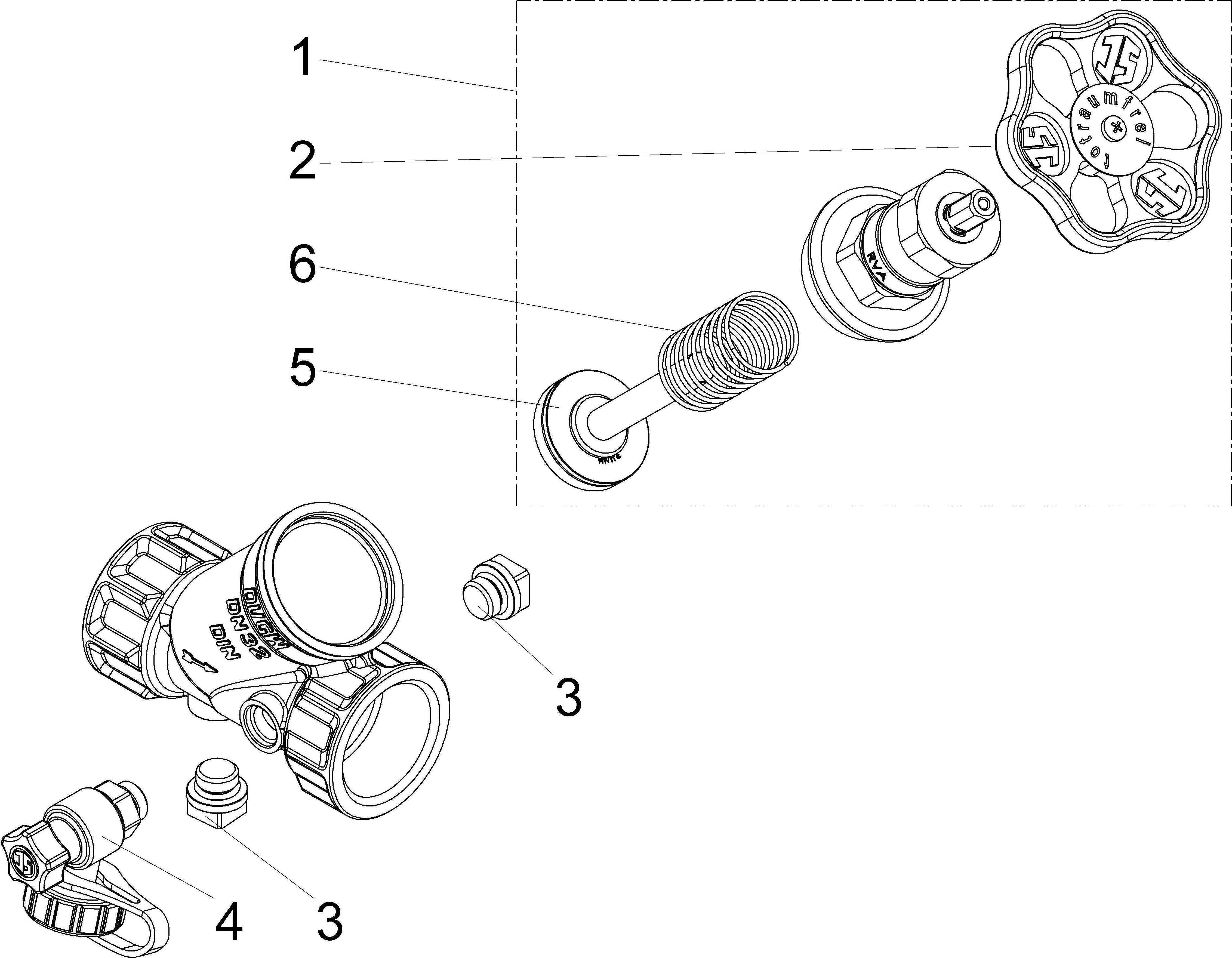 Js Kfr-Ventil, Muffenanschluss M.e.,Nst.sp,Dn32,1 1/4,Pr-Ms,Dvgw