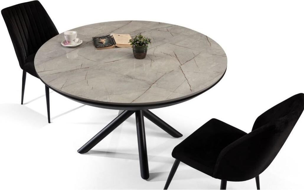 Esstisch Ausziehbarer Rund Grau JVmoebel