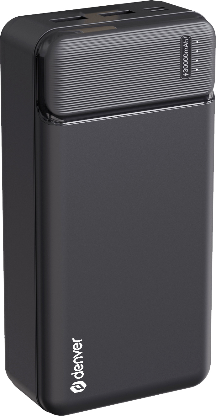 Denver Denver Powerbank 30000 mAh - S indikátorom stavu batérie - USB - Micro USB - Univerzálna powerbanka pre Apple iPhone / Samsung atď. - Čierna - PBS30007
