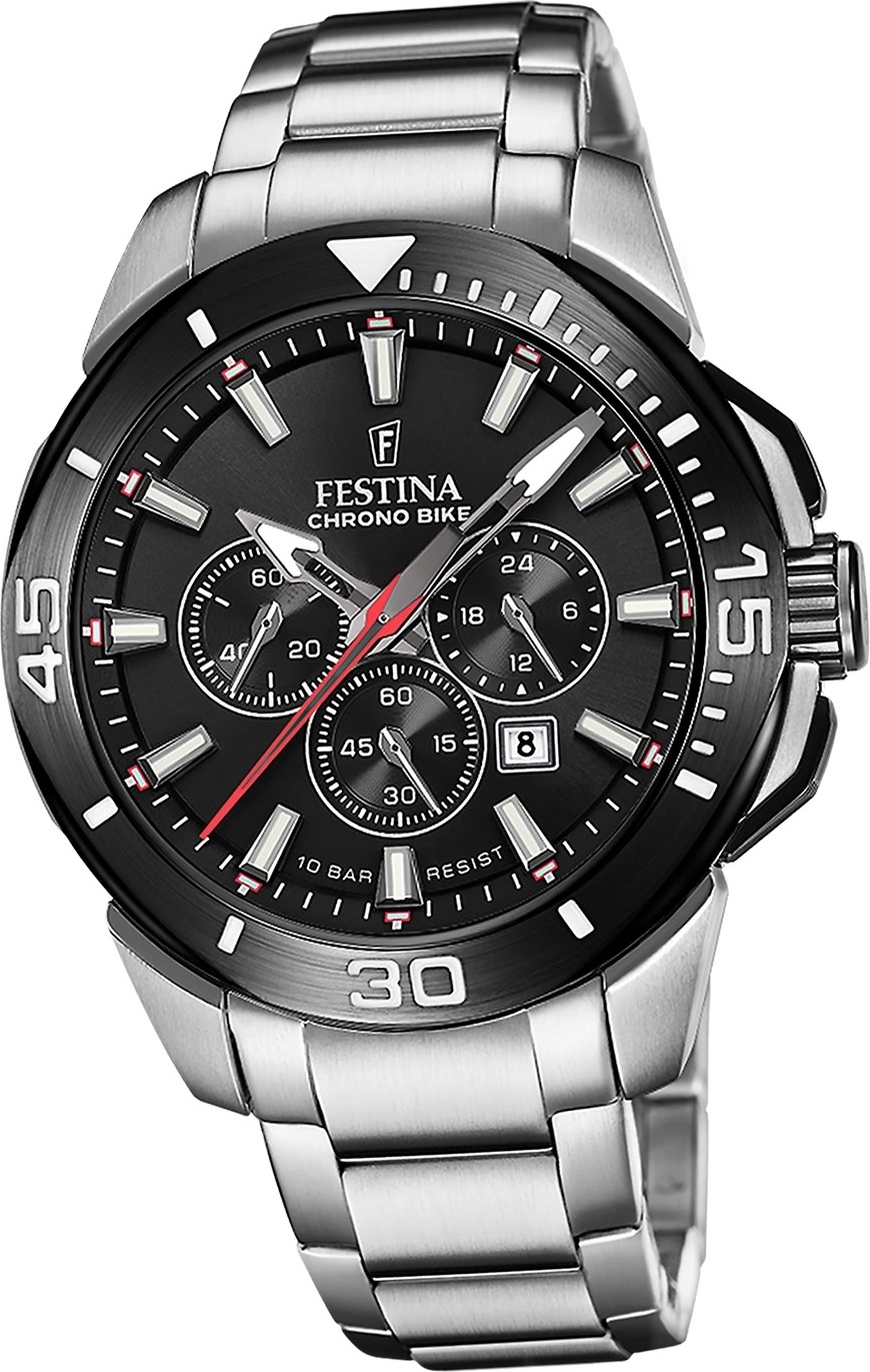 Festina pánske hodinky z ušľachtilej ocele strieborné Festina Chrono bike náramkové hodinky D2UF20641/D
