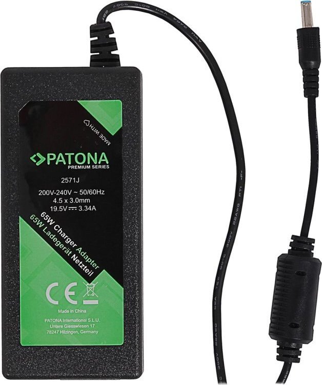 PATONA Netzteil für NTB/ 19,5V/3,34A 65W Verbinder 4,5x3mm Dell PRÄMIE 2571