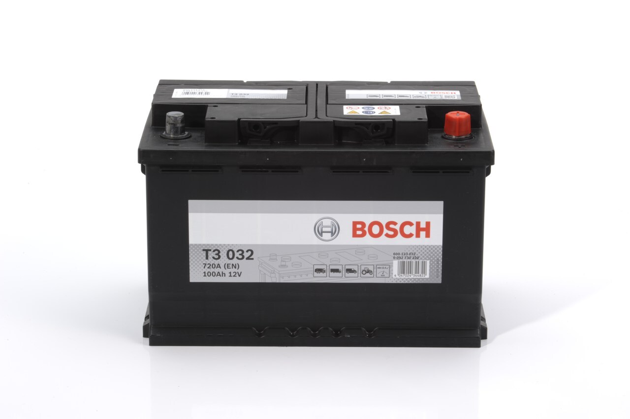 BOSCH T3 032 Starterbatterie 12V 100Ah 720A/EN LH4 Batterie 0 092 T30 320