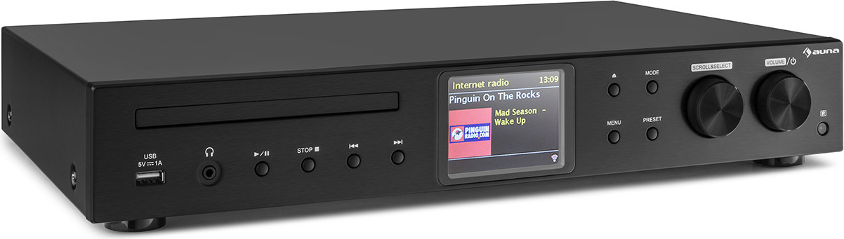 auna iTuner CD HiFi-Receiver Internet/DAB+/ FM Radio CD-Player WiFi schwarz MG2 - iTuner CD BK