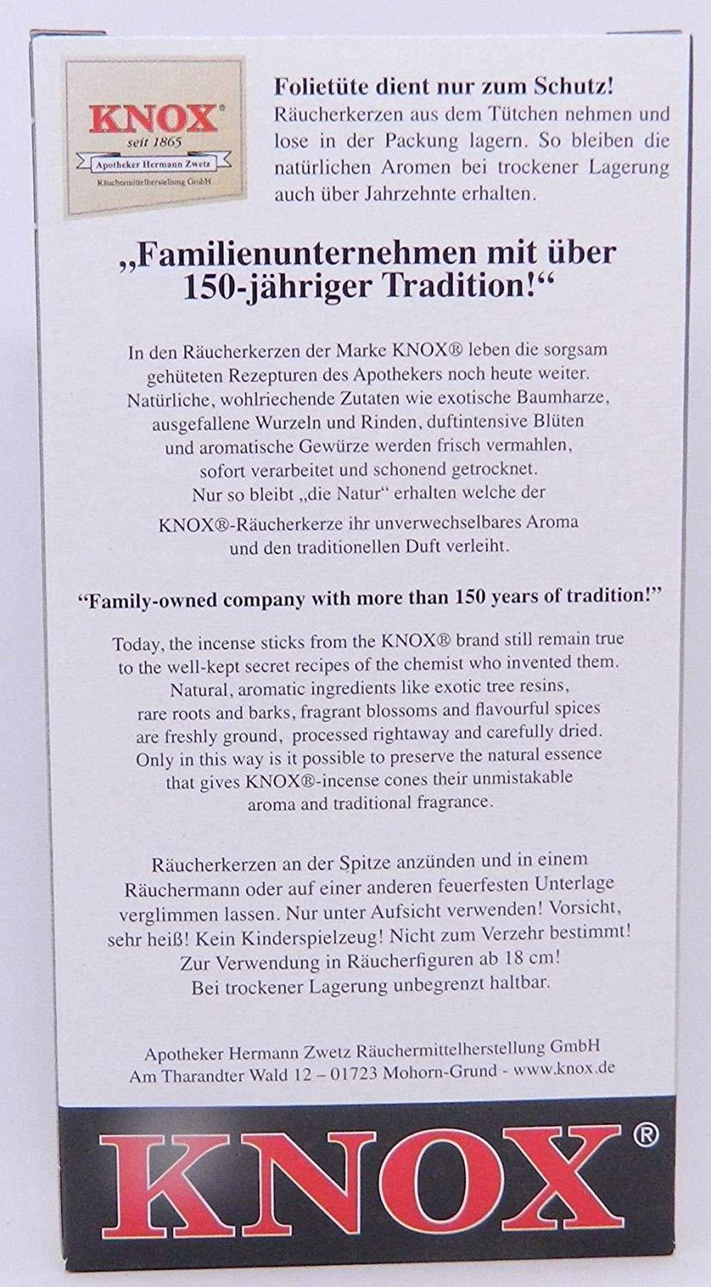 KNOX - 2er Set Räucherkerzen Räucherkegel Gr. M - Zimt 69013240-2x