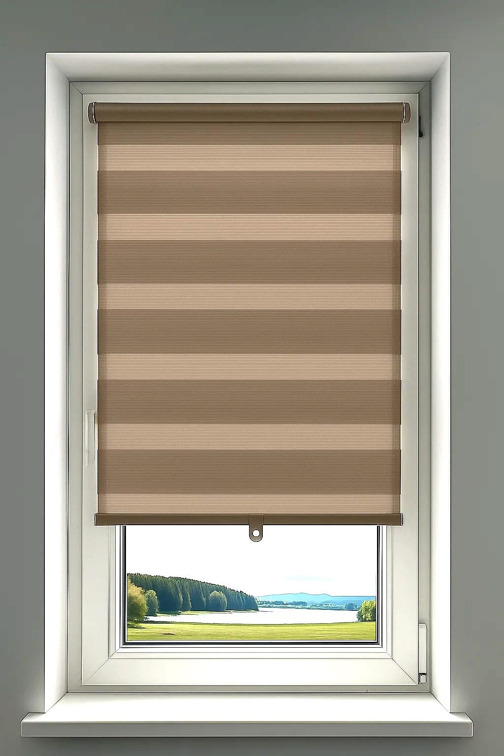 Shopper Doppelrollo Klemmfix Ohne Bohren Duo Rollo Zebrarollo taupe 90cm