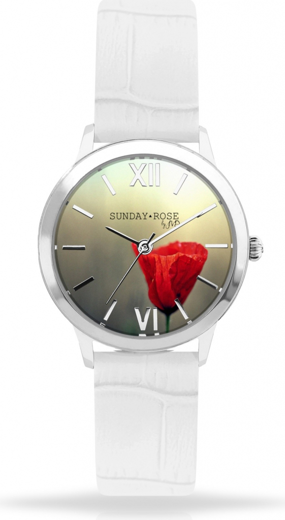Armbanduhr JVD SUNDAY Rose Darling POPPY Weiß