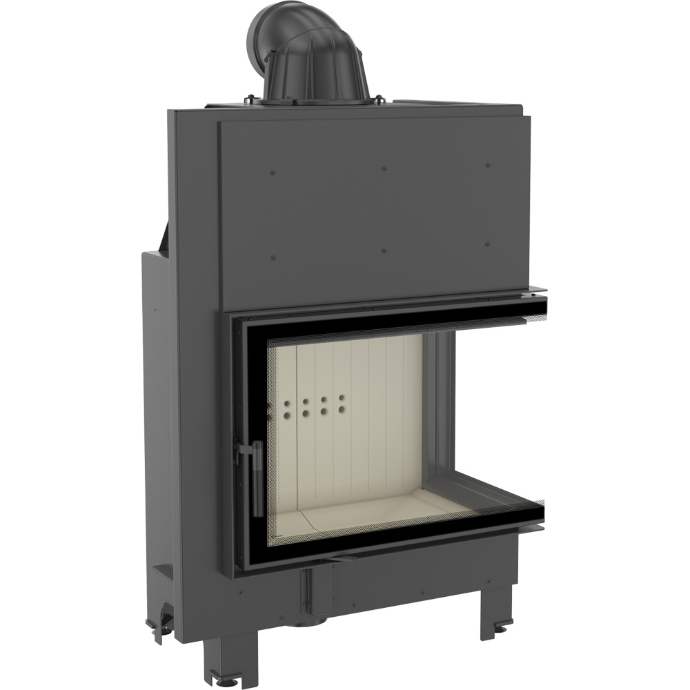 Oceľový krb MBA pravostranné 17 kW Ø 200