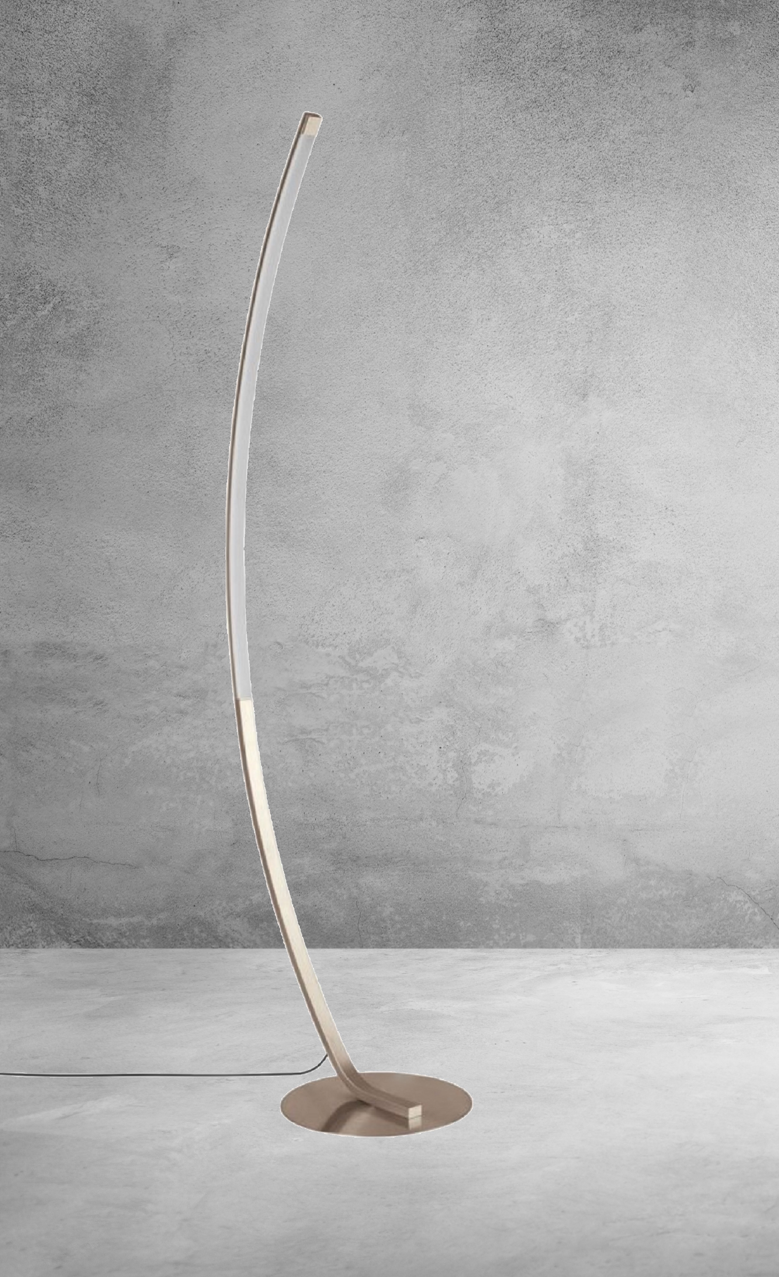 Trango 1525 Stufenlos dimmbar Stehlampe in Edelstahl-Optikt 15 Watt – 1300 Lumen – 3000K warmweiß LED Modul Serie *ARC* Höhe: 150cm Standlampe - Wohnzimmer Leuchte mit weißes satiniertes Lampenschirm