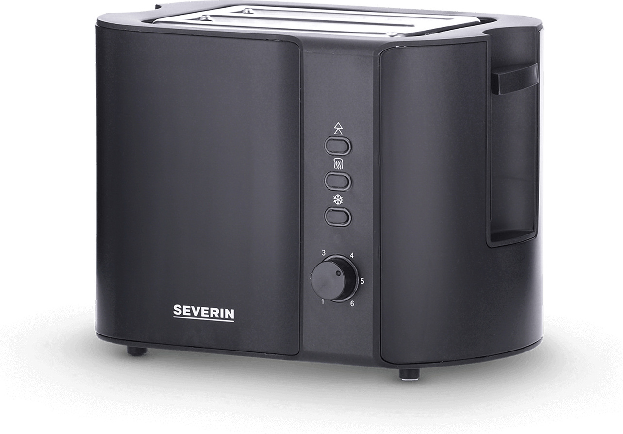 Toaster Brötchen-Röstaufsatz SEVERIN AT 9552 2 Scheiben Schwarz ca. 800 W AT 9552 aus Edelstahl, mattschwarz Toaster Toaster 2 Scheiben Toaster Edelstahl Toaster Mit Brötchenaufsatz 9552000