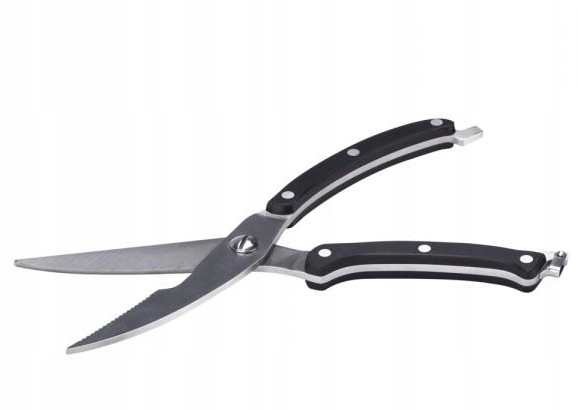 Nožnice na mäso a hydinu 25 cm, MASTER GRILL, presné strihanie, odolné čepele, ergonomický dizajn, farba čierna