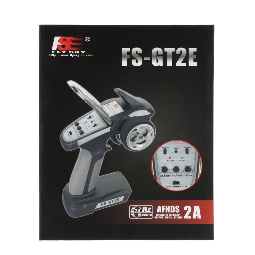 Lixada Flysky FS-GT2E AFHDS 2A 2,4 GHz 2-Kanal-Funksystem fuer RC-Car-Boot mit FS-A3-Empfaenger