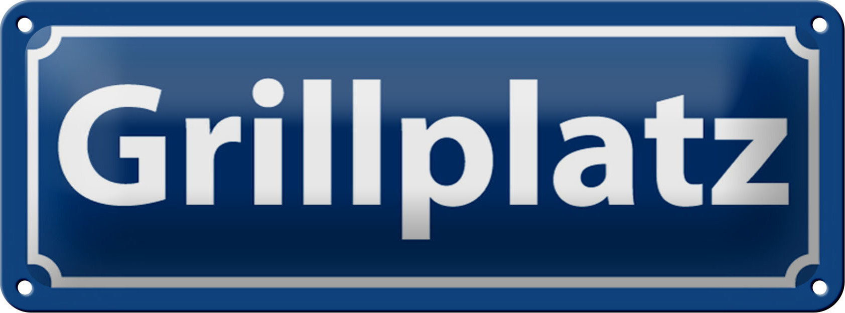 Gewölbtes Blechschild 27x10 Cm – Grill-Sprüche Deko, Made In Germany, Mit 4 Aufhängebohrungen