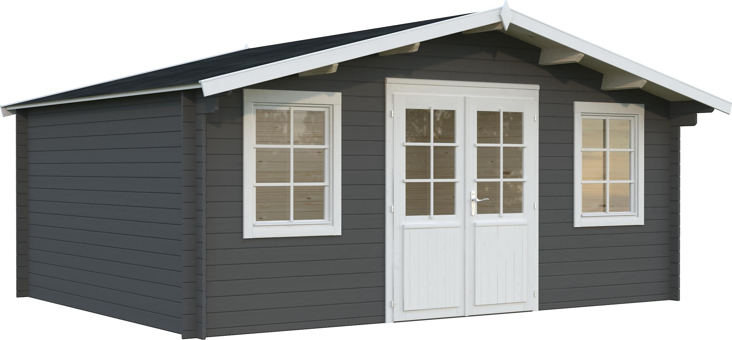 Gartenhaus Palmako Klara 17 m² 518 x 420 cm dunkelgrau-weiß