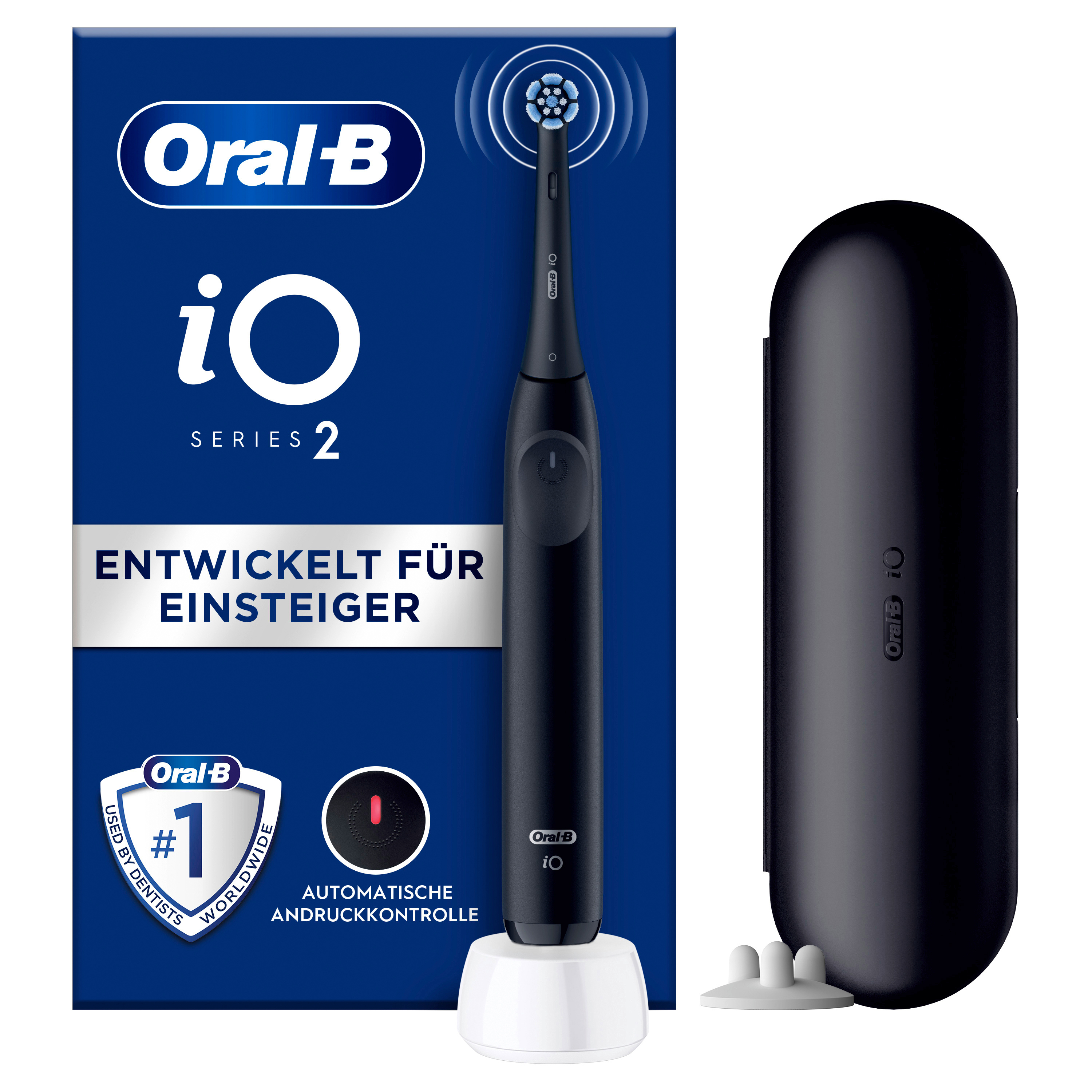 Braun Oral-B Oral-B iO 2 Elektrische Zahnbürste Black Night 1 Zahnbürstenkopf 1 Zahnbürstenetui '8700216611220