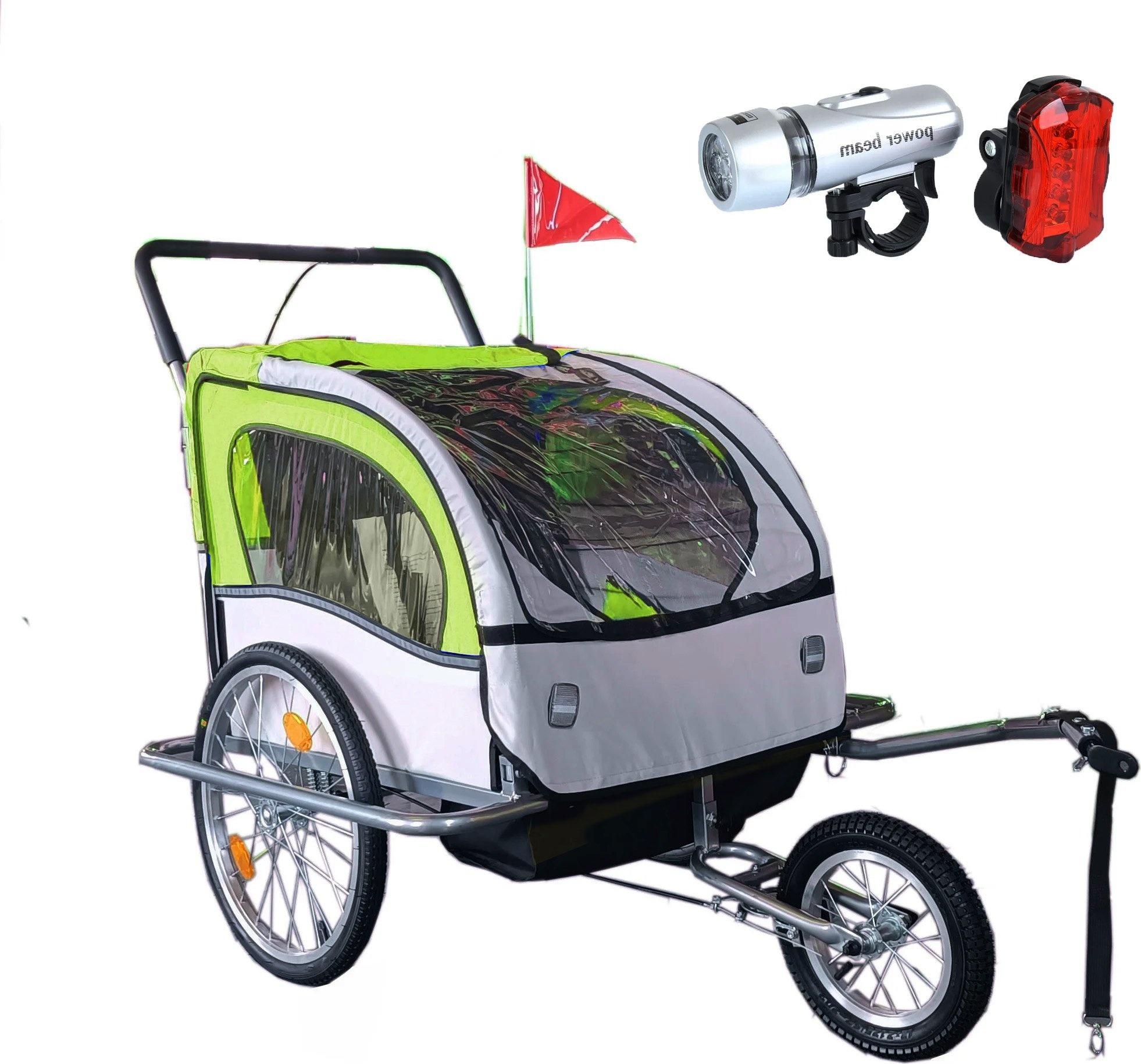 Fahrradanhänger Kind - Fahrradanhänger - mit Stoßdämpfer - Limettengrün