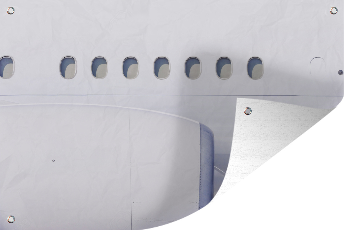 MuchoWow® 60x40 cm Outdoor-Poster Gartendeko Sichtschutz Garten Poster für den Garten Triebwerk und Fenster eines Flugzeugs 133|1322442