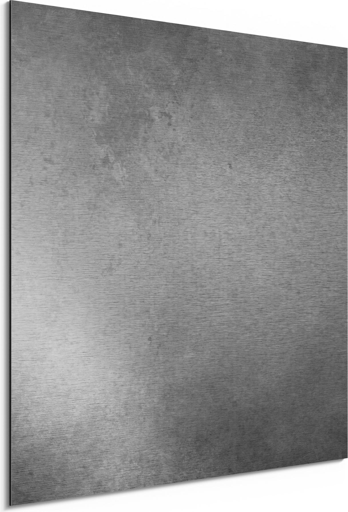 DEQORI Alu-Dibond Bild Silber 30x30 cm 'Leere Schultafel' Wandbild Metall dünn Design AD-30-30-S-1951-UV