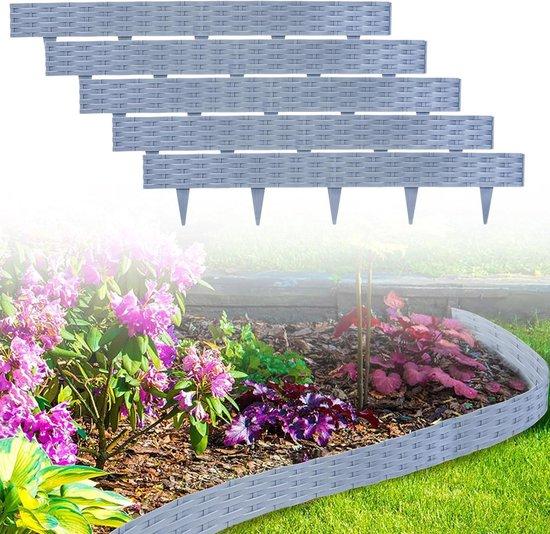 OEM Gartenrand Kunststoff - Blumenrand um Palisade - Gartenranden Gestalten - 30 m - Grau 2026