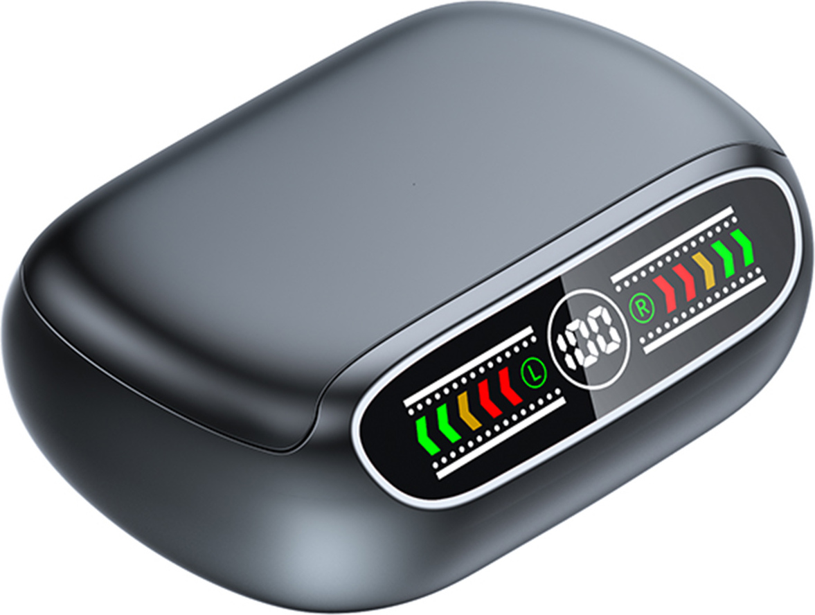 andoer BQ50 BT-Headset mit niedrigem Energieverbrauch, digitalem Frontdisplay, schwarz