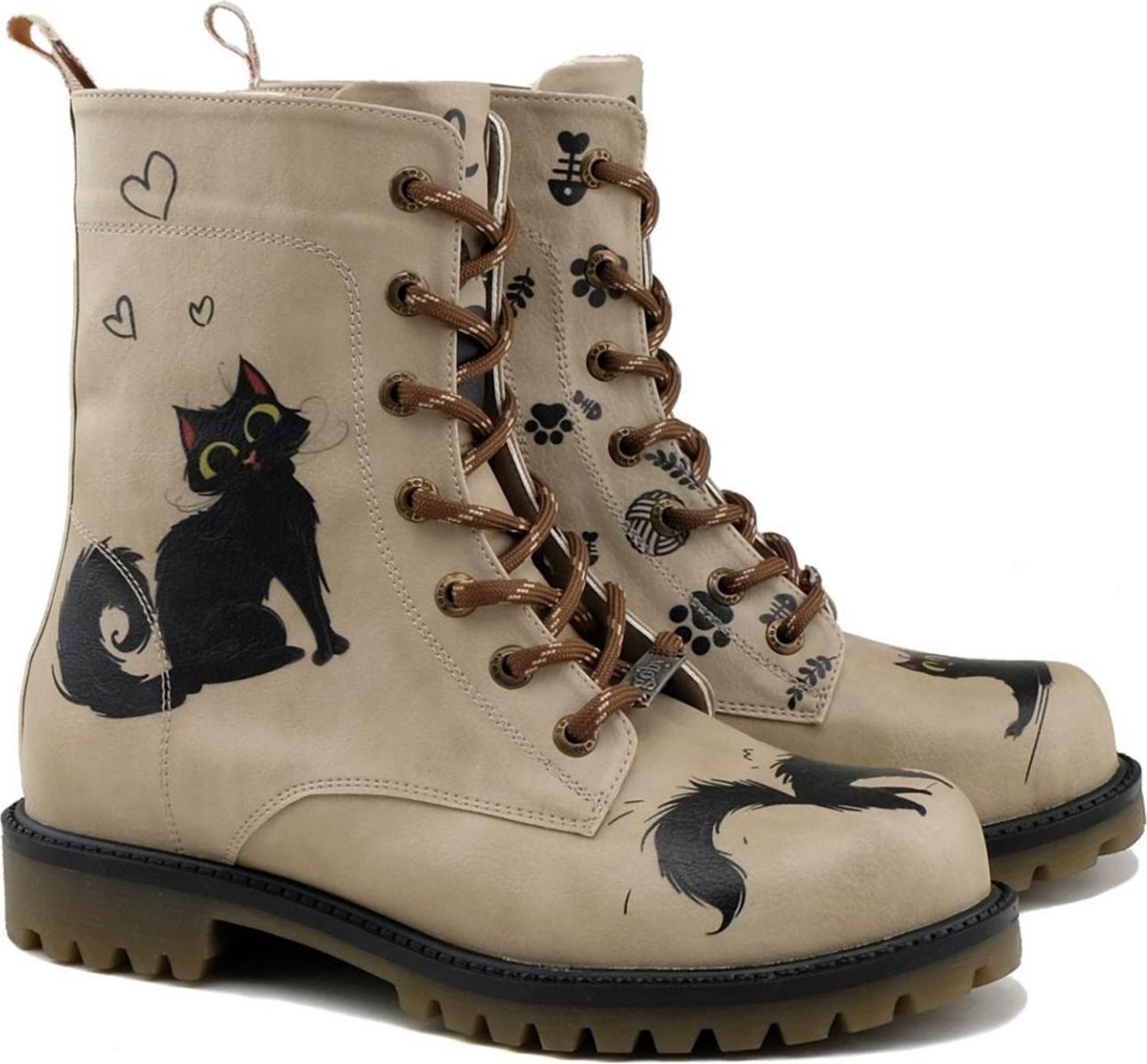 Damenschuhe Goby Schnürstiefeletten mit Katzen MAT102 37