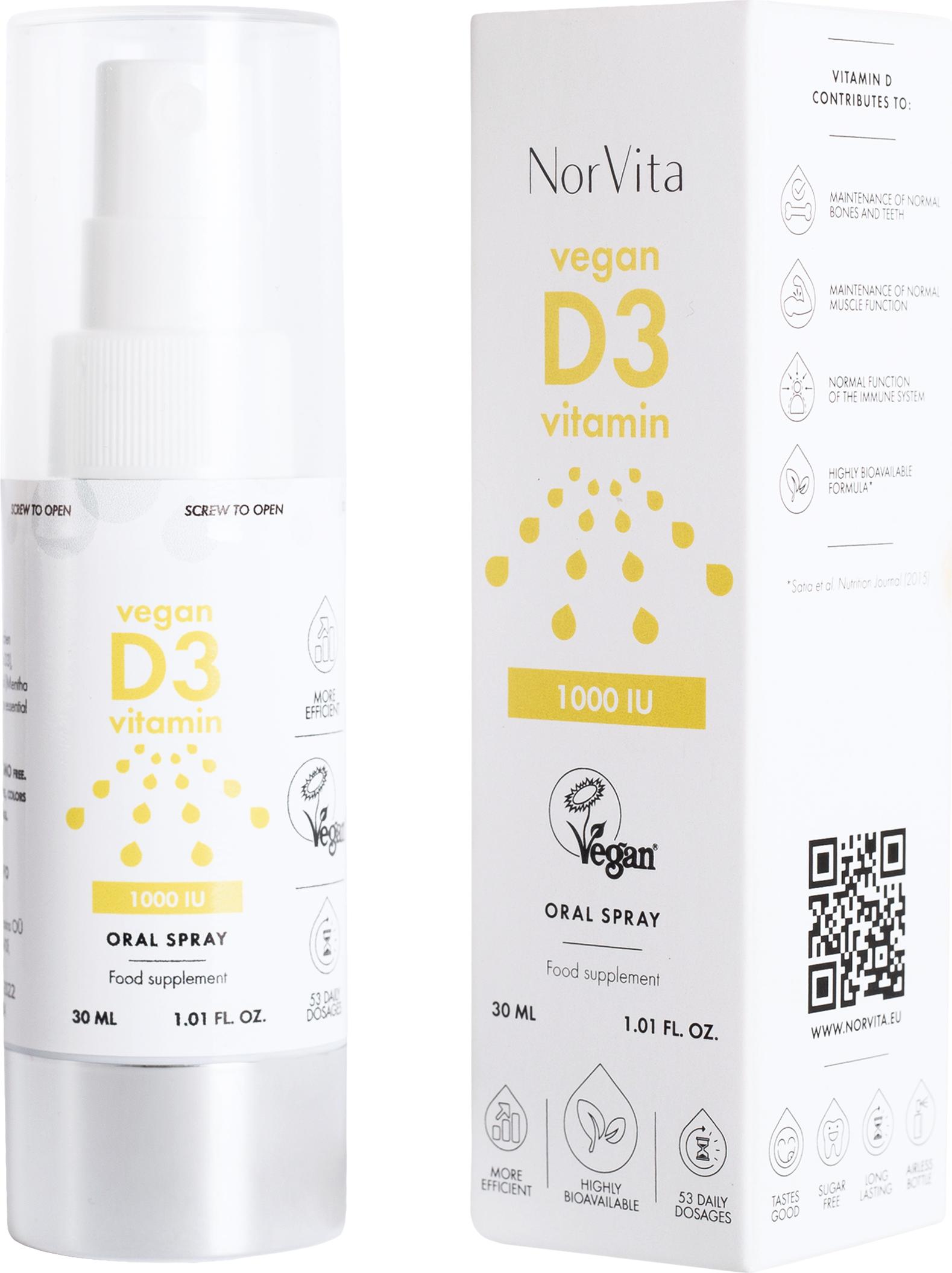 NorVita Vitamin D3 Spray Vegan 30 ml PD3V-NOV-ENEE1