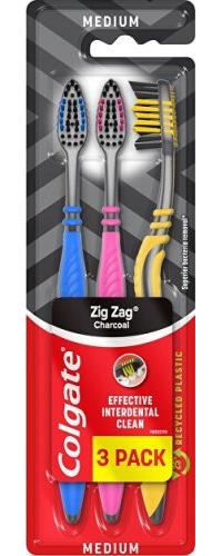 COLGATE ZIG ZAG CHARCOAL Zahnbrste, 3 Stck.