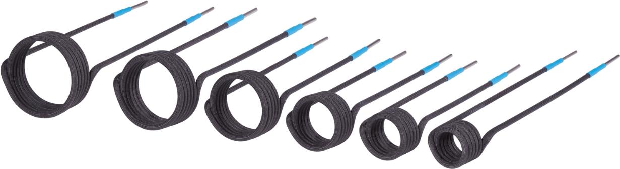 ELMAG Induktions-Spiralen-Set 6 teilig zu iDuctor W2300 bestehend aus: 1 Stk. Ø 23mm/M10-250 Gerade-Spirale, 59246 1 Stk. Ø 26mm/M12-200 Gerade-Spiral 59243