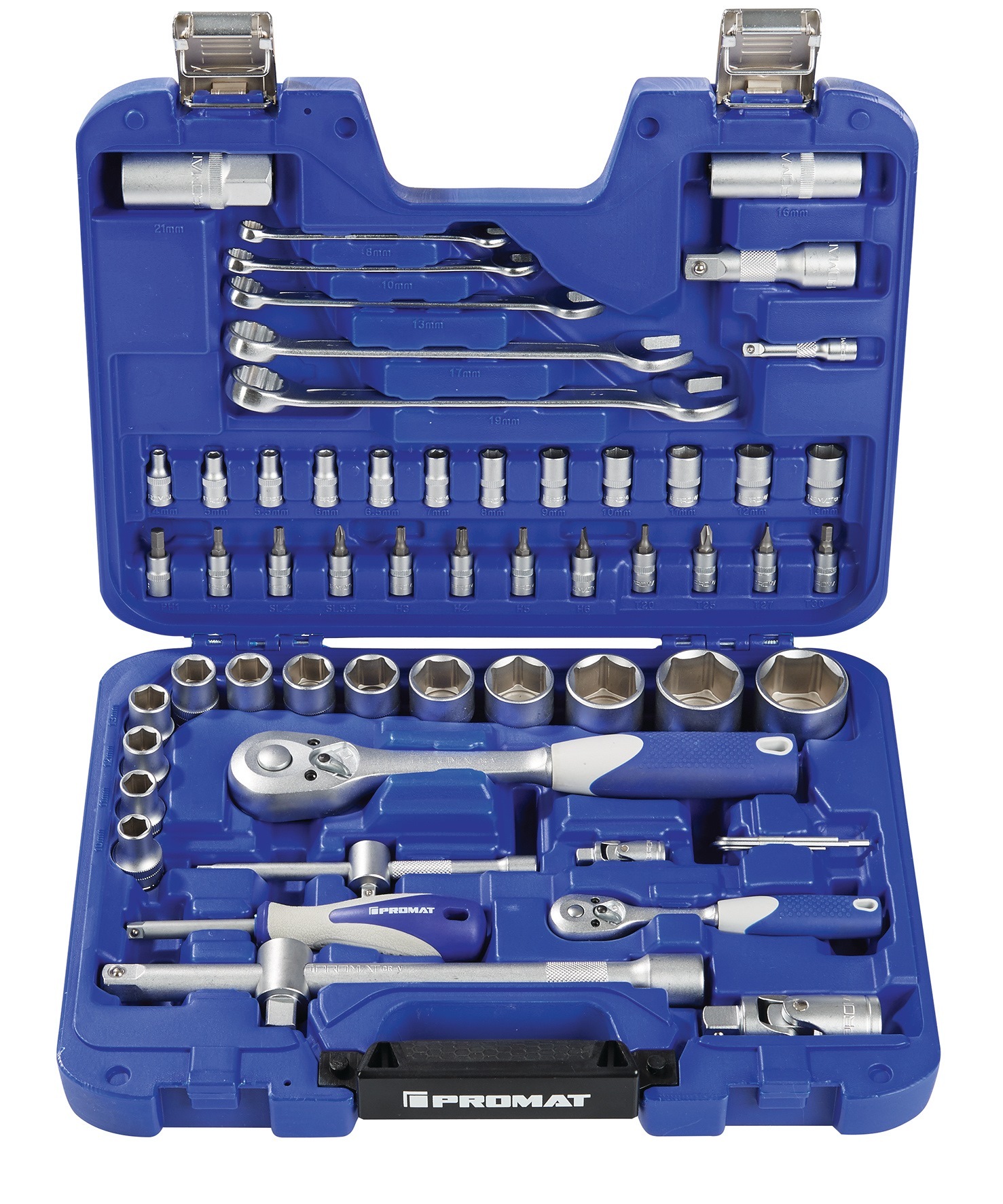 PROMAT Steckschlssel-Satz 60-teilig 1/4 + 1/2 Schlsselweiten 4-32 mm Anzahl Zhne 20/36 6-Kant S4000821193