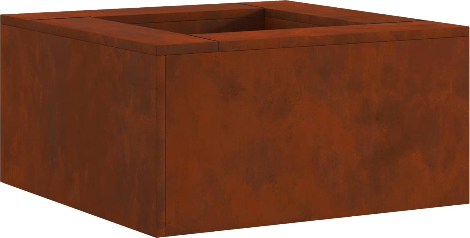 vidaXL Feuerstelle Braun 80 x 80 x 40 cm Wetterfeststahl 858921