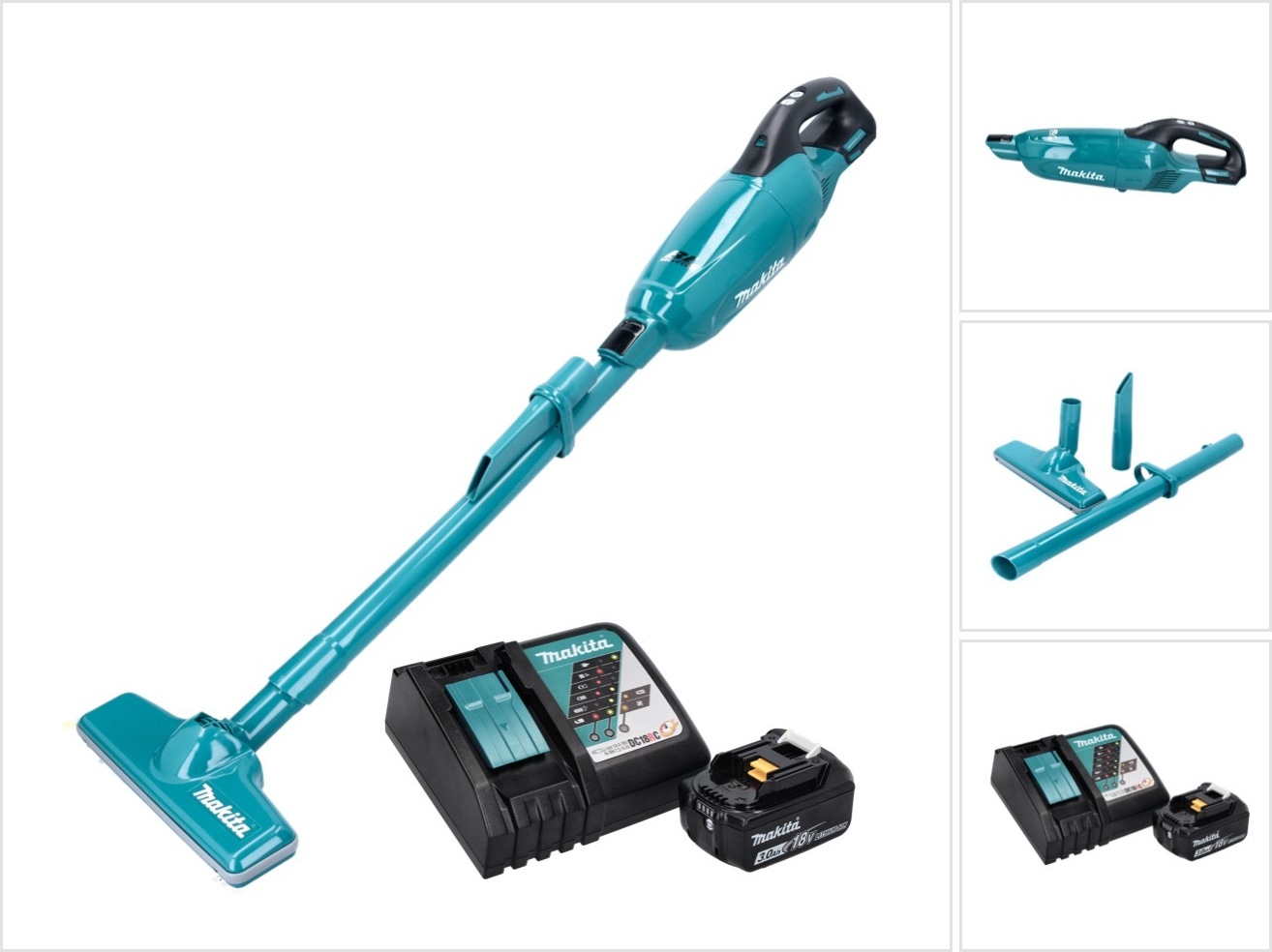 Akumulátorový vysávač Makita DCL 281 FRF1 18 V bez kefiek + 1x batéria 3,0 Ah + nabíjačka