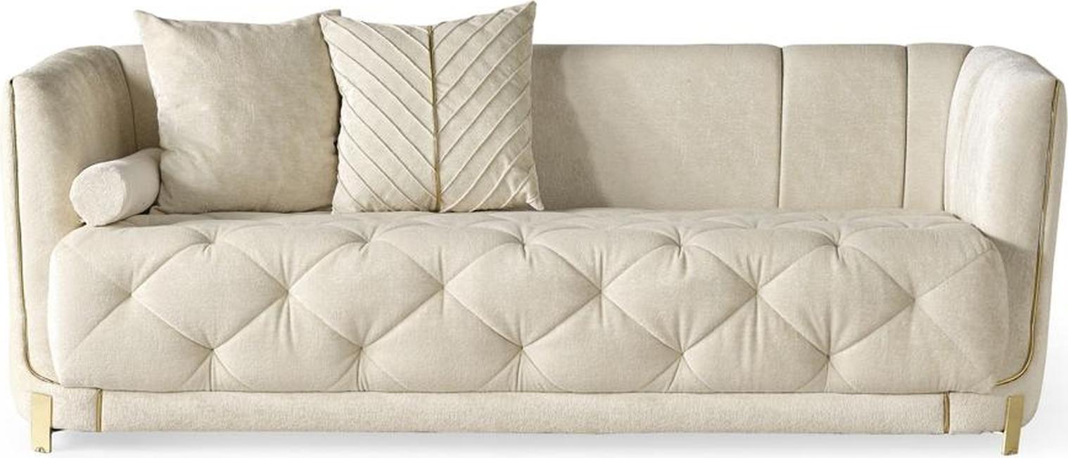 AEA Polstersofa Dreisitzgarnitur Dreisitzer 3er-Sofa Dreisitzcouch Sofa Beige