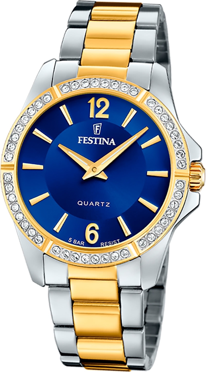 Festina dámske náramkové hodinky z nehrdzavejúcej ocele strieborné zlaté Fashion D2UF20594/2