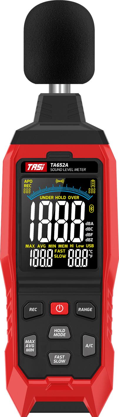 Aibecy TASI TA652A 30 130 dB Lärm-Dezibel-Lärmtester A/C-Gewichtung Industrie-Lautstärkedetektor Digitaler Schallpegelmesser Logger Recorder Datenspeicherung SCHNELL/LANGSAM Überschreitungsaufforderung