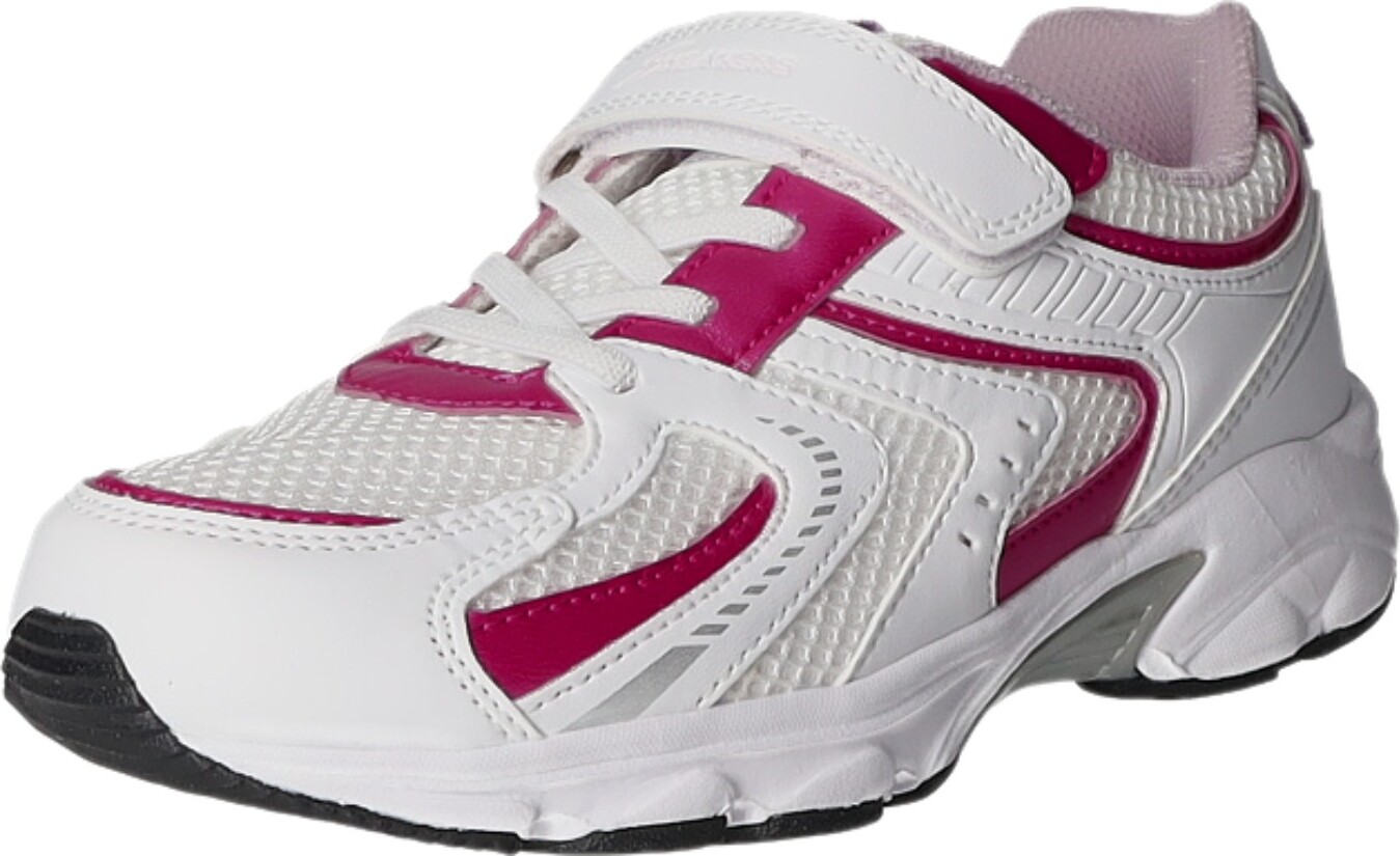 Sneakers Kinder-Mädchen-Sneaker-Slipper-Klettschuh Weiß-Pink-Mehrfarbig, Farbe:weiß, EU Größe:32 K25109-WH